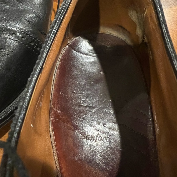 Allen Edmonds Sanford Cap Toe Black Leather Oxfords 11.5 Dress Shoes - Picture 12 of 16